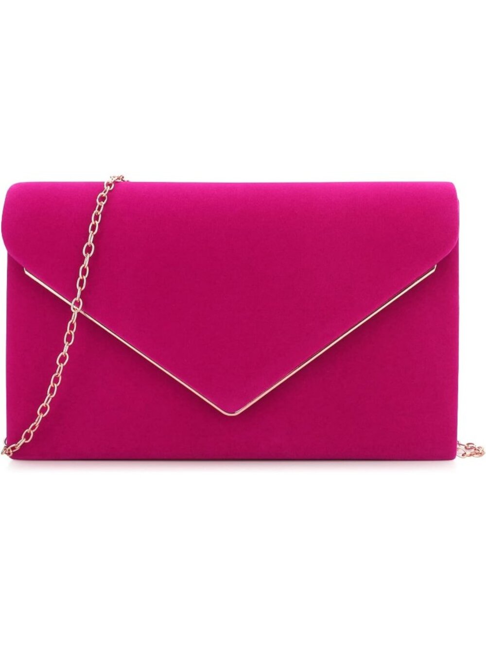 Women's Rose Faux Suede Clutch Purse Imported Evening Crossbody Shoulder Bag
